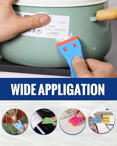 WORKPRO Plastic Razor Blade Scraper Kit, 6 Scrapers with 120 Blades - Image 5