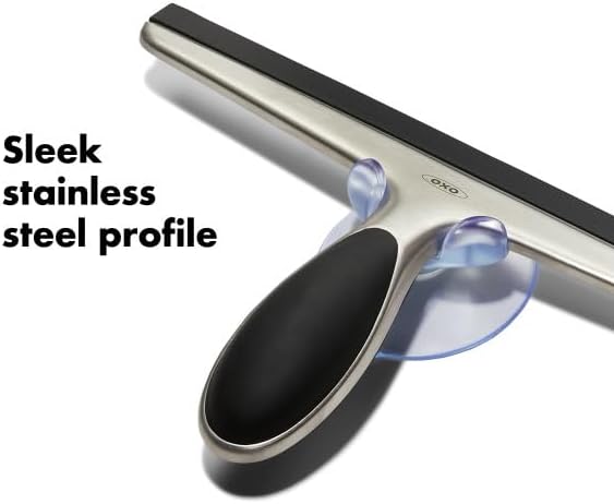 OXO Good Grips Stainless Steel Squeegee - All-Purpose for Bathroom, Glass Shower Doors, Mirrors, Tiles, Countertops and Car Windows - Streak Free - Image 5