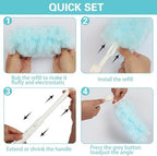 60 Count Heavy Duty Duster Refills for Swiffer, Multisurface 360° Larger Size Dusters with 4X Cleaning Power, Disposable Dusters for Pet, Cleaning Home, Blinds, Fans, Corners (60 pcs-Blue) - Image 6