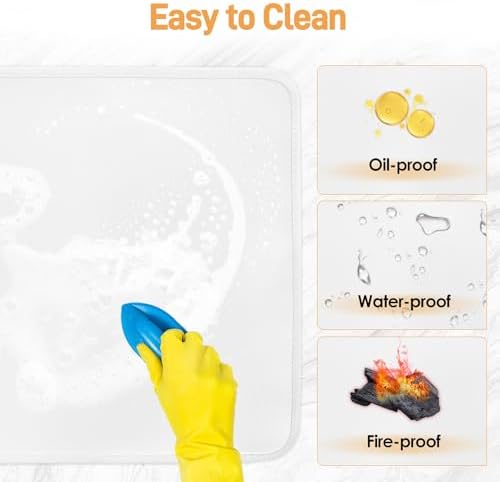 2 PCS Heat Resistant Mats for Countertop Air Fryer, 18x15in, White - Image 5