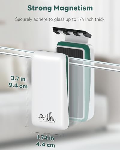 Pawfly Strong Magnetic Fish Tank Cleaner Aquarium Glass Cleaner with 2 Detachable Scrapers Floating Scrubber Cleaning Tool for 1/4 Inch Thick Glass Fish Tank Magnetic Algae Scraper Magnetic - Image 2