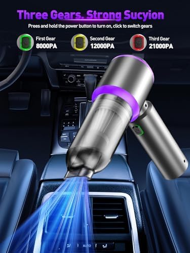 Vacuum/Air Duster Super Power Mini Car Vacuum Cleaner 4-in-1 air Blower Gun - Image 3