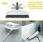 Grout Cleaner with Long Handle & Stiff Swivel Bristles - 2-in-1 Scrubber and Scraper, Tapered Design for Tile Floors, Baseboards, and Tight Spaces - Image 4