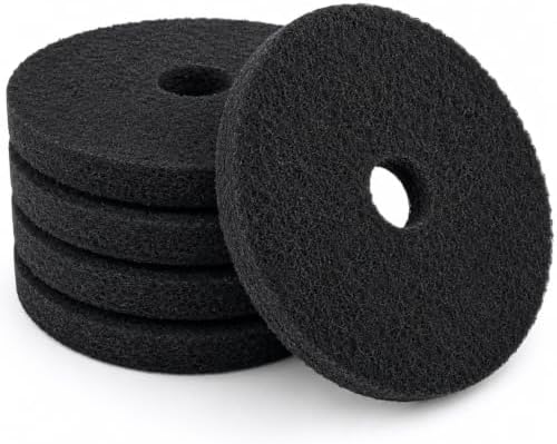 13 Inch Black Stripping Floor Pads, Extra Thick 2.3 cm, 5 Pack by AIOLITHINC