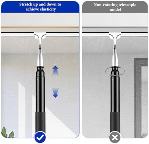 2-in-1 Window Shower Squeegee with Extension Pole for Glass Doors - Image 6
