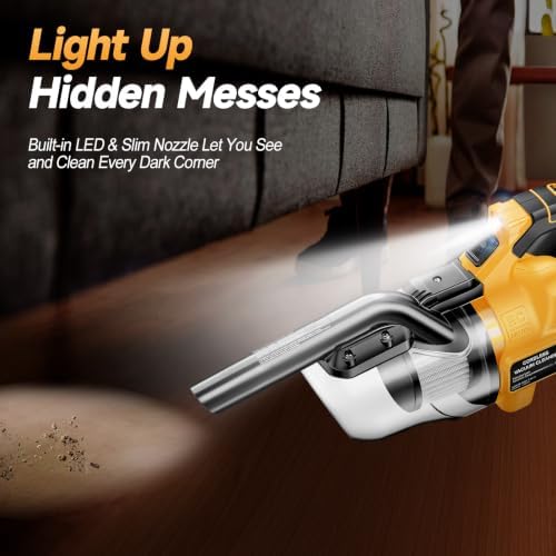 Cordless Handheld Vacuum Cleaner Compatible with DeWalt 20V Battery - Image 4