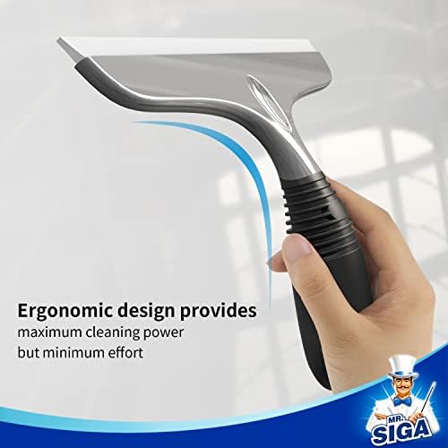 MR.SIGA Silicone Squeegee for Shower Doors, 25 cm/10 inch, Gray & Black - Image 4