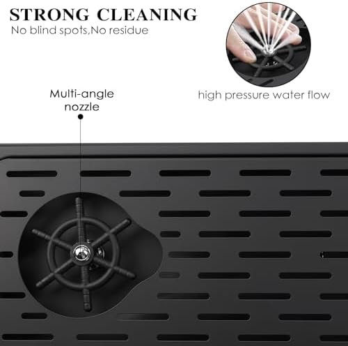 KF25-Black Stainless Steel Bar Glass Pitcher and Drip Tray Washer for Home Kitchen Hotel Cafe Restaurant - Image 6