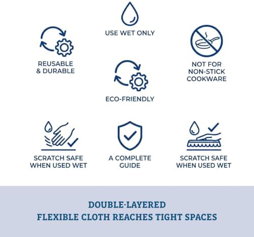 Redecker Copper Cleaning Bundle – Cloths and Scrubber Set for Pots, Pans, Sinks & Kitchen Surfaces – Non-Scratch Reusable Copper Cleaning Set, Made in Netherlands - Image 6