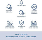 Redecker Copper Cleaning Cloth, Set of 2, Standard Size – Non-Scratch Scrubber for Pots, Pans, Sink & Stainless Steel – Reusable Metal Cleaning Cloth, Made in Netherlands - Image 6
