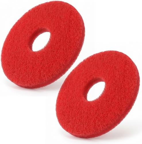 2 Pcs 12 Inch Floor Machine Pads, Red Scrubbing Pads for Floor Buffer Machine, 12" Diameter Commercial Cleaning Pad by Unknown