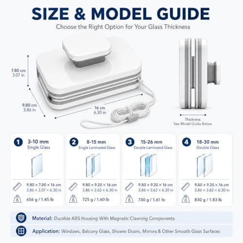 6-in-1 Magnetic Window Cleaner, Magnet Window Cleaner Tool (18-30mm) - Image 7