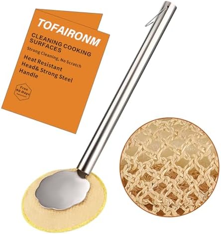 Oven Racks Clean Brush, Cast Iron Wok Skillet Scrubber Brush Non-Scratch, Long Handle, Heat-Resistant Kitchen Cleaning Brush for Wok,Pan, Indoor Grates, Pans, Oven Racks, Cook Rack, Dish by Unknown