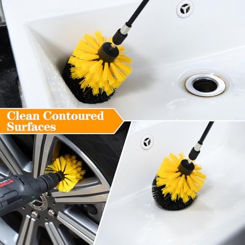 5pcs Drill Brush Attachment Set, for Tile Grout, Floor, Bathroom, Kitchen - Image 4
