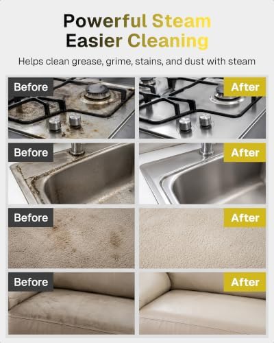 Behome Steam Cleaner 1.9 Qt Tank Portable Steamer for Cleaning with 3-Levels Adjustable Handle 15s Heat-Up Steam Cleaner for Cars, Home, Tile, Grout, Grease and Windows 1500W, 58PSI, 212°F Steam - Image 2