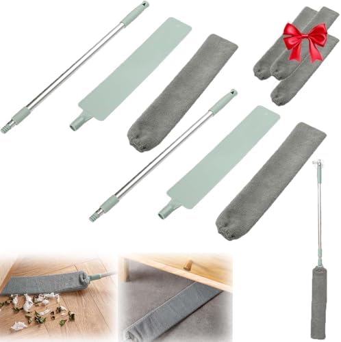 2026 New Retractable Gap Dust Cleaning Artifact with 3 Microfiber Dusting Cloths,Extendable Duster Cleaning Tool,Reusable Washable Dusting Wand for Home,Ceiling,Blinds,Furniture(2PCS) by Unknown