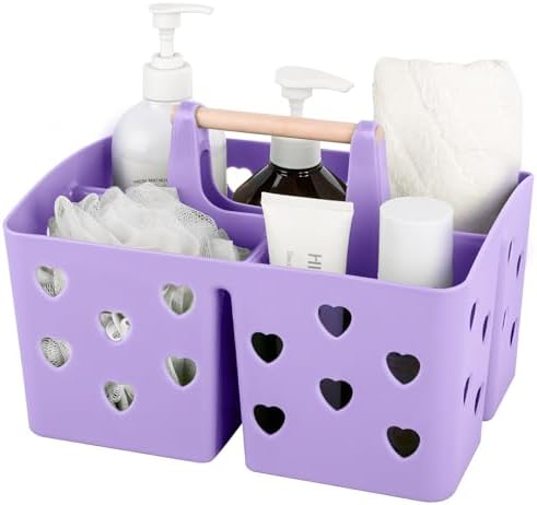 Portable Shower Caddy Plastic Shower Basket Organizer with Handle, Purple by Anyoifax