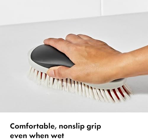 OXO Good Grips Grout Brush & Heavy Duty Scrub Brush Combo Set; Tough, Durable bristles Cut Through Grime and soap scum; Ideal for tubs, Tile Walls, countertops and Floors - Image 2
