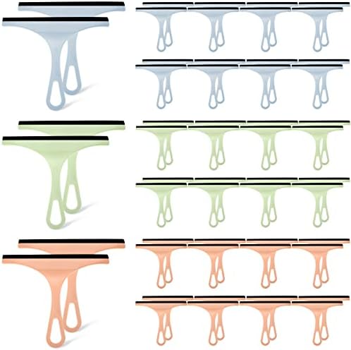 Didaey 48 Pcs Squeegee for Shower Glass Door, 8.7 Inch Silicone Shower Squeegee Small Glass Wiper Window Scrubber Household Cleaning Wiper Tool with Hanging Hole for Car Windshield, Pink, Blue, Green by Didaey