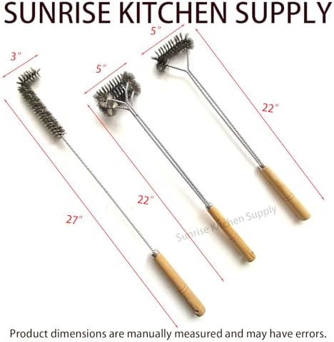 SUNRISE Fryer Brush with Long Handle (Stainless Steel, L, Single, and Double Brush) - Image 5