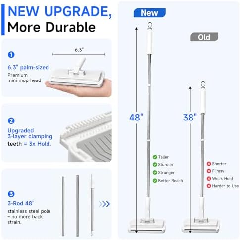 Hands-Free Flat Mop, Multi-Purpose Mops for Floor Cleaning - Image 2