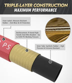 Pressure Washer Hose 100 ft, 4200 PSI Flexible & Kink-Resistant, Steel-Braided & Durable, High Power Washer Hose with M22-14mm Stainless Steel Plug, Hot/Cold Water Compatible - 100 Foot, Red - Image 4