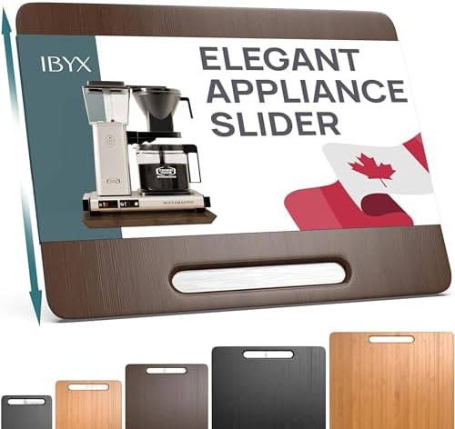 Ibyx Appliance Slider, Sliding Tray for Coffee Maker, 13 x 10.5 in, Brown by Ibyx