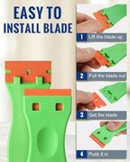 WORKPRO Plastic Razor Blade Scraper Kit, 12 Scrapers with 120 Blades - Image 5