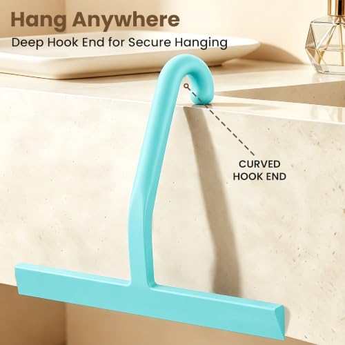 10 Inch Silicone Shower Squeegee for Glass Doors, Streak-Free, Mint Green - Image 4