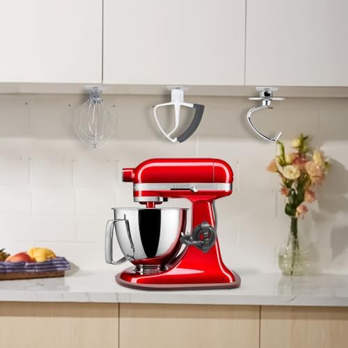 Sliding Mat for Kitchen aid 4.5-5 Qt Stand Mixer with 1Pc Cord Organizer and 3Pcs Attachment Holder for Kitchen Appliance Slider (4.5-5 Qt Bamboo and Attachment, Bright Brown) - Image 6