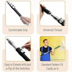 Bates- Telescopic Extension Pole, 3 Ft, Aluminum Alloy, Sturdy Multi-Purpose Extension Pole with Flip-Lock Design for Painting, Dusting and Cleaning - Image 3