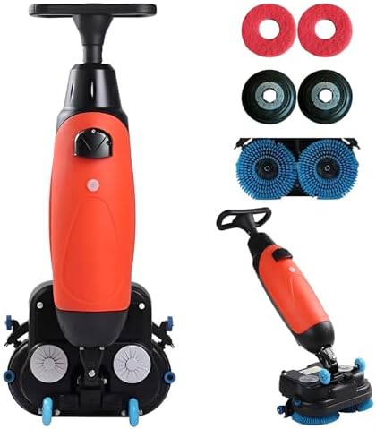 Commercial Floor Scrubber Machine,17” Cleaning Width,Multi Functional Floor Buffer Polisher Machine,240 RPM,Deep Cleaning Tile and Grout, Hardwood Floors and Carpets with Ease Red by Unknown