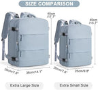 Large Travel Backpack Carry on Flight Approved Mochila De Viaje Carry on Backpack for Airplanes Spirit Airlines Personal Item Bag 18x14x8 Inches Travel Bag Traveling Backpack for Women Men Grey Blue - Image 3