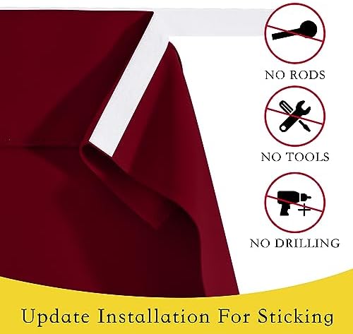 NICETOWN Burgundy Red Tie Up Curtains for French Back Door Windows Cover - Image 3