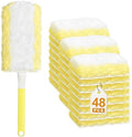 JOYMOOP Disposable Duster for Cleaning, with 1 Handles & 48 Ct Yellow Heavy Duty Refills for Swiffer Feather Duster, Household Cleaning Tool for Electronics, Dusting Furniture, Blinds by JOYMOOP
