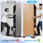 8-Pack Furniture Movers Sliders for Carpet & Hardwood Floors, Save 80% Effort Safely and Easily, The Glide Tool Set for Heavy Furniture and Appliances, Reusable Moving Pads (8 Plastic 4.75" Sliders) - Image 2