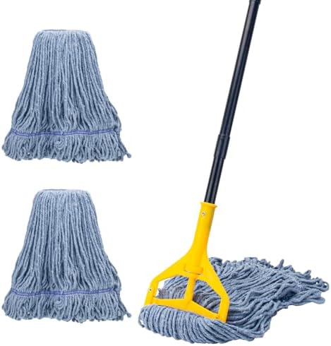 Commercial Industrial Mop with 3 Extra Large Reusable Replacement Head by KeFanta