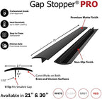 Gap Stopper® Pro - 25" Black, Professional Grade, FDA Heavy 10.0 oz Silicone, Set of 2, Covers Gap between Stove & Countertops - Image 2