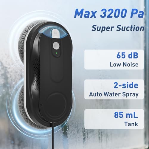 KKI Window Cleaning Robot with Dual Spray for High-Rise Windows,Black - Image 3