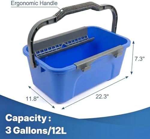 Window Cleaning Kit with 3 Gallon Bucket, 14" Window Squeegee and Scrubber with Long Handle, Professional Window Washing Equipment Cleaner Tool Streak-Free for Home, RV, Commercial Use - Image 5