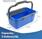 Window Cleaning Kit with 3 Gallon Bucket, 14" Window Squeegee and Scrubber with Long Handle, Professional Window Washing Equipment Cleaner Tool Streak-Free for Home, RV, Commercial Use - Image 5