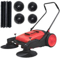 43" Walk Behind Floor Sweeper, 15Gal Large Capacity Industrial Push Sweeper by PURILITZS