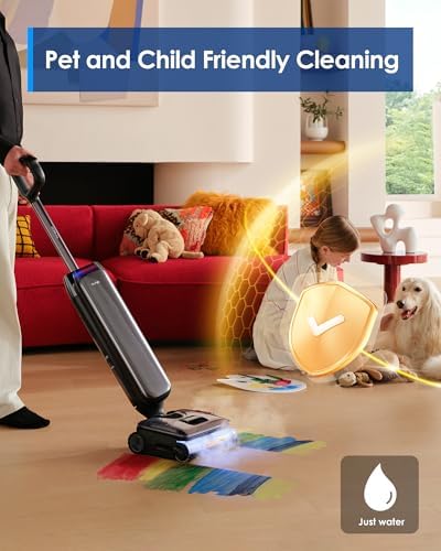 Tineco Floor One S9 Artist Steam Wet Dry Vacuum Cleaner, High-Temp Steam Cleaning, 22kPa Suction, 360° SmoothDrive, Anti-Tangle Design, 185°F Flashdry, Long Runtime, 180° Lay-Flat - Image 2