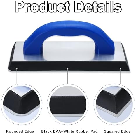 Blulu 11 Pcs Grout Float Set, Rubber Float, 6 Sponges, Angled Saw, Blue - Image 5