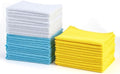 Amazon Basics Microfiber Cleaning Cloths, Ultra Absorbent, Scratch-Free, Highly Absorbent, Non-Abrasive, Reusable and Washable, 16" x 12", Blue/White/Yellow, (Pack of 288) by AmazonBasics