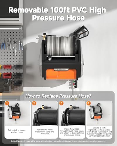 Giraffe Tools Grandfalls Pressure Washer Pro with 100FT Hoses, Light Silver - Image 7