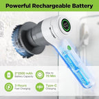 WORKPRO 8V Cordless Spin Scrubber, 6 Replaceable Brush Heads & 3 Speeds - Image 3
