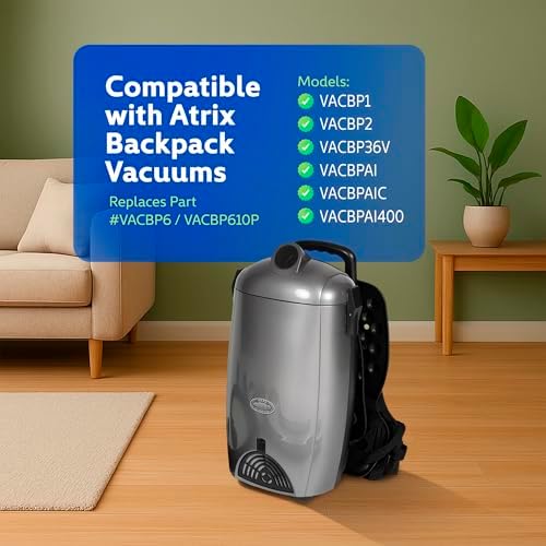 10 Pack - Replacement Vacuum Bags Compatible with Atrix Vacuum Backpack Models VACBP1, VACBP2, VACBP36V, VACBPAI, VACBPAIC – 8-Quart. Commercial backpack vacuum cleaner - backpack bags. - Image 4