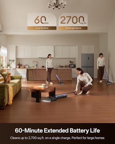 Ultenic Wet Dry Vacuum Mop, 60-Min Runtime, 180° Lay-Flat Deep-Reach - Image 5