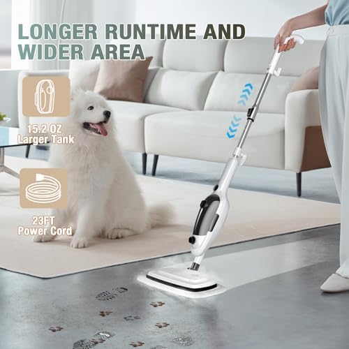11-in-1 Steam Mop, Powerful Handheld Steam Cleaner for Home with 23FT Cord - Image 3